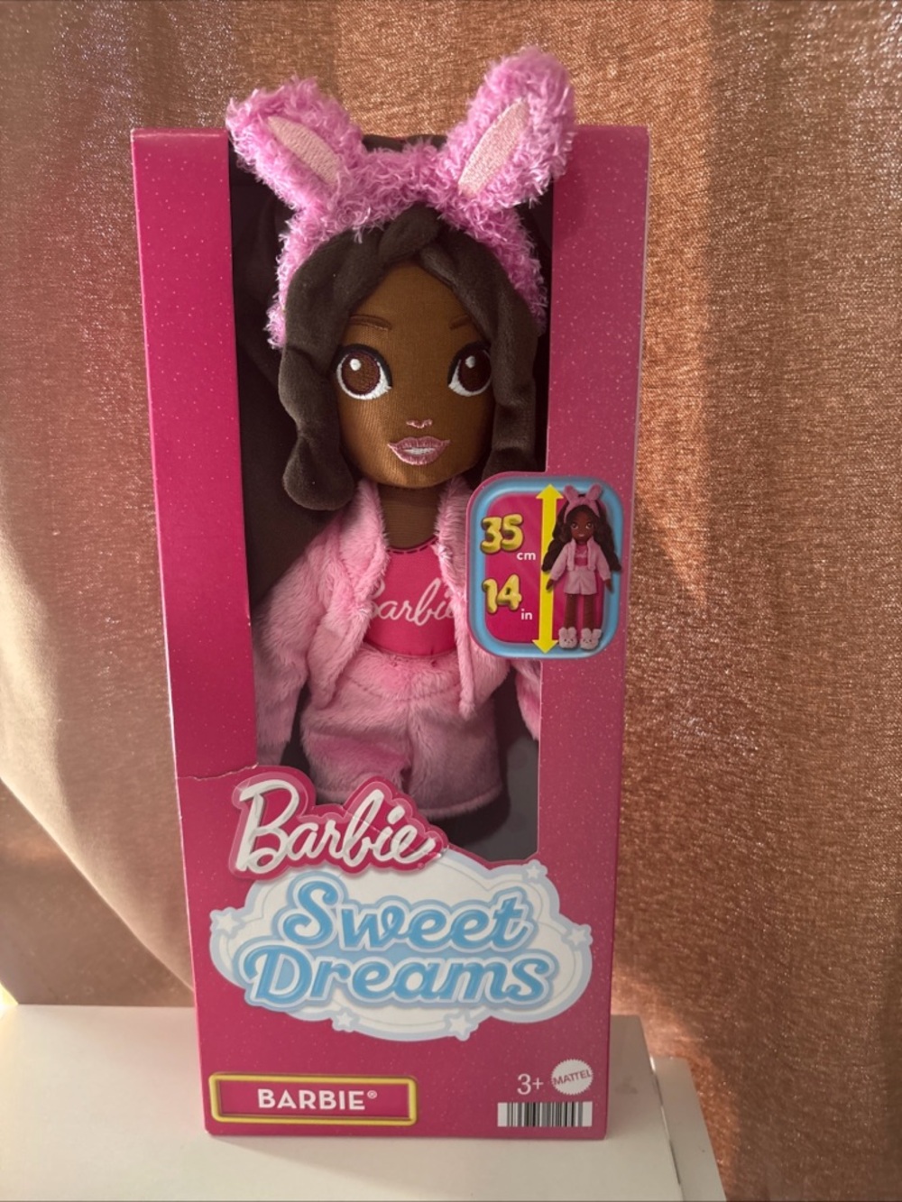 Barbie Plush Doll in Pink Bunny Pajama Set